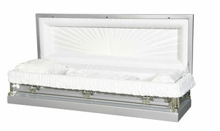 Solace Titan pacific silver full couch casket
