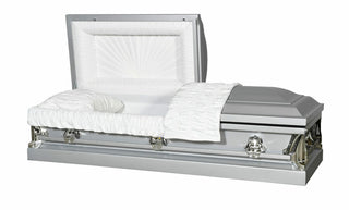 Solace Titan pacific silver half couch casket