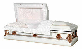 Solace Titan Atlantic white pink half couch casket