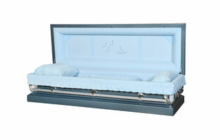 infinity powder blue full couch casket
