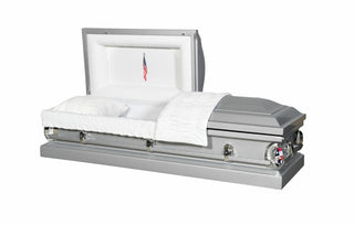 infinity silver half couch casket