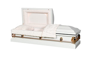 Infinity White with Pink Interior Half Couch Casket