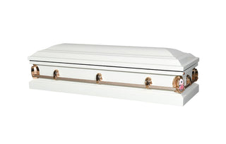 infinity white full couch casket