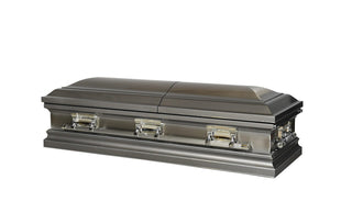 Solace Titan Belmont stainless steel half couch casket