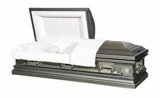 Solace Titan Belmont stainless steel half couch casket