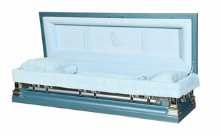 Solace titan Blue Mist full couch casket