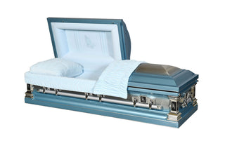 Solace Titan blue mist half couch casket