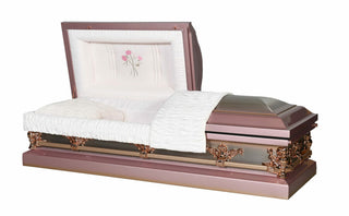 Solace Titan savoy rose half couch casket