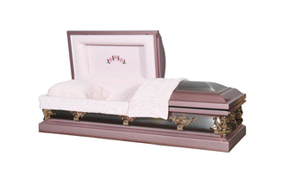 Ataúd de medio sofá de acero lila