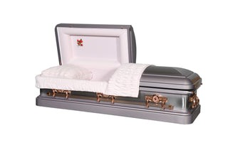 Gemini Orchid Half Couch Steel Casket