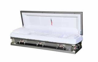 titan xl silver 27" full couch casket