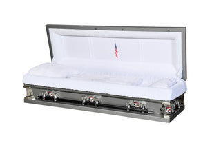 Solace XL Silver 33" Full Couch Steel Casket