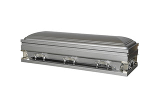 Solace XL Silver 29" Full Couch Steel Casket