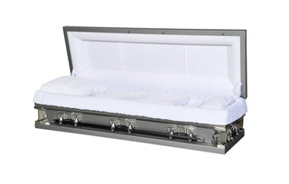Solace XL Silver 33" Full Couch Steel Casket