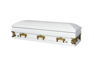titan white full couch casket