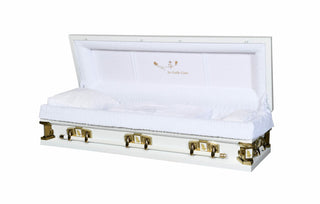 titan white full couch casket