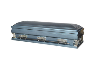 titan powder blue full couch casket