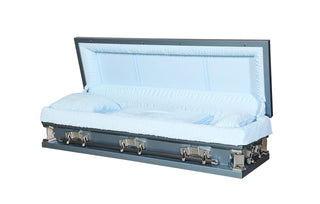 titan powder blue full couch casket