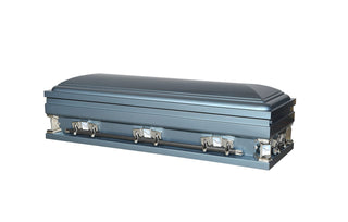 titan powder blue full couch casket