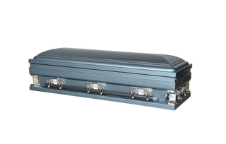 Solace XL Blue 33" Full Couch Steel Casket