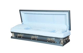 Solace XL Blue 29" Full Couch Steel Casket