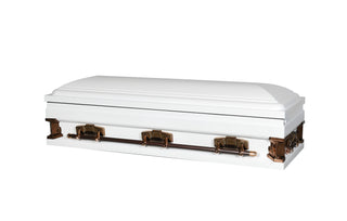 Solace XL White/Pink 29" Full Couch Steel Casket