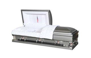 Solace XL Silver 29" Half Couch Steel Casket