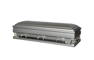Solace XL Silver 33" Half Couch Steel Casket