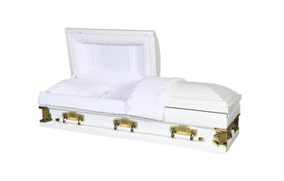 Solace titan 27" white half couch casket