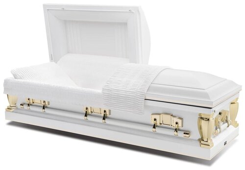 Batesville Virgo White Half Couch Steel Casket – Solace Caskets