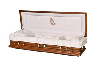Solace Titan Oakland full couch casket with Embroidery