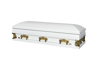 Solace XL White 33" Full Couch Steel Casket