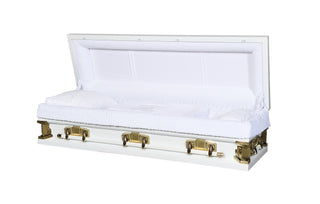 Solace XL White 33" Full Couch Steel Casket