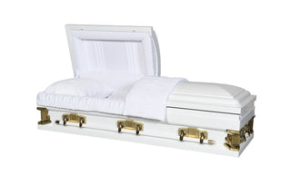 Solace XL White 29" Half Couch Steel Casket