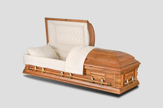 Ratlin Oak Half Couch Casket